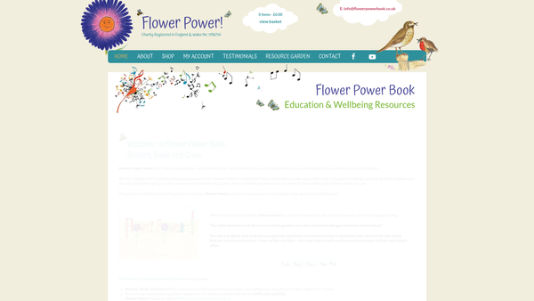 Screenshot of the Flower Power Book website