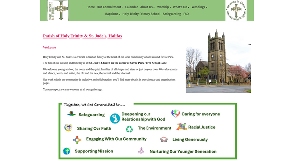 Screenshot of the The Parochial Church Council Of The Ecclesiastical Parish Of Holy Trinity And St Jude, Halifax. website