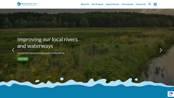 Screenshot of the Mersey Rivers Trust website