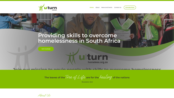Screenshot of the U-Turn Outreach website