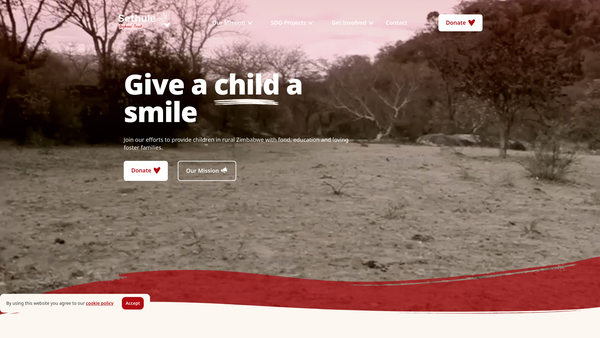 Screenshot of the Sethule Orphans' Trust (UK) website