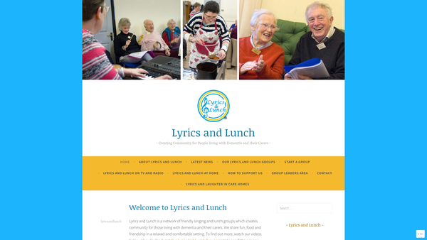 Screenshot of the Lyrics And Lunch Network website