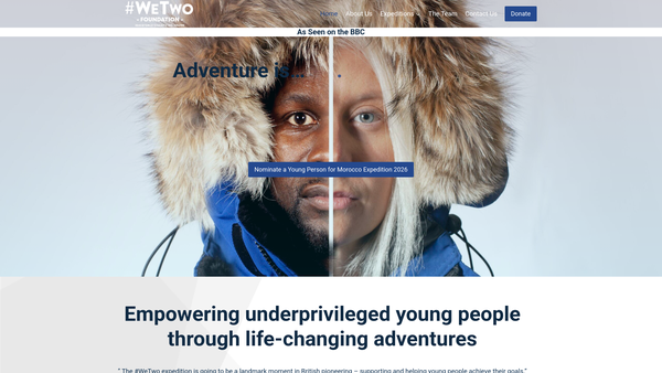 Screenshot of the Wetwo Foundation website
