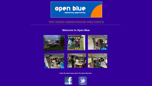 Screenshot of the The Open Blue Trust website