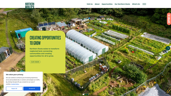 Screenshot of the Northern Roots (Oldham) Ltd website