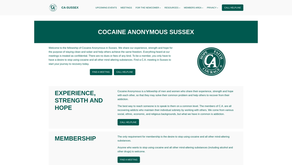 Screenshot of the Sussex Ca CIO website