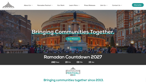 Screenshot of the Ramadan Tent Project Limited website