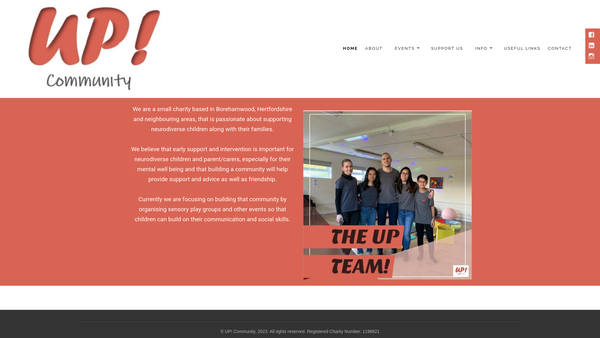 Screenshot of the UP Community website