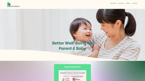 Screenshot of the PAM Foundation website