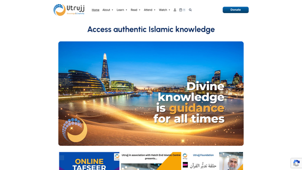 Screenshot of the Utrujj Foundation website