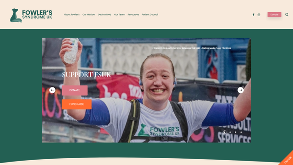Screenshot of the Fowler's Syndrome UK website