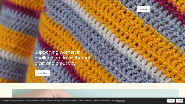 Screenshot of the The Cariad Blanket Project website