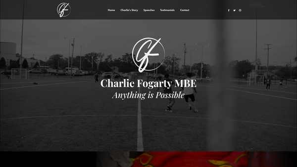 Screenshot of the The Charlie Fogarty Foundation website