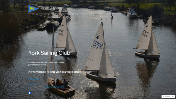 Screenshot of the York Sailing Club website