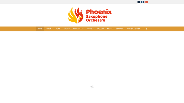 Screenshot of the Phoenix Saxophone Orchestra website