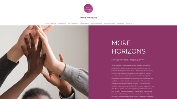 Screenshot of the More Horizons website