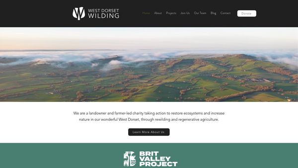 Screenshot of the West Dorset Wilding website