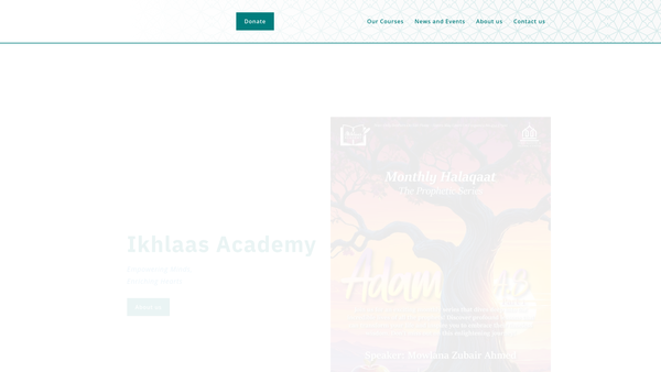 Screenshot of the Ikhlaas Academy website
