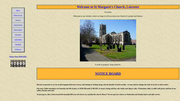 Screenshot of the The Parochial Church Council Of The Ecclesiastical Parish Of The Abbey, Leicester website