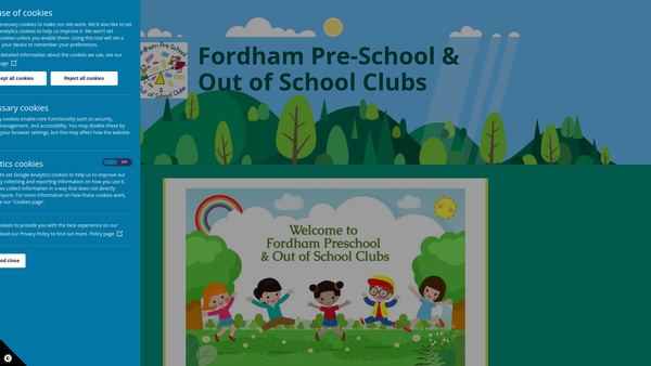 Screenshot of the Fordham Preschool website