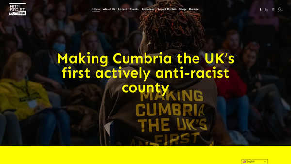 Screenshot of the Anti Racist Cumbria website