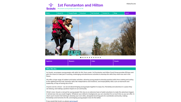 Screenshot of the 1st Fenstanton And Hilton Scout Group website