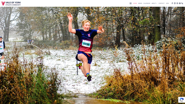 Screenshot of the Vale Of York Athletic Community website