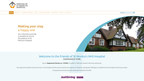 Screenshot of the The League Of Friends Of St Monica's Hospital website