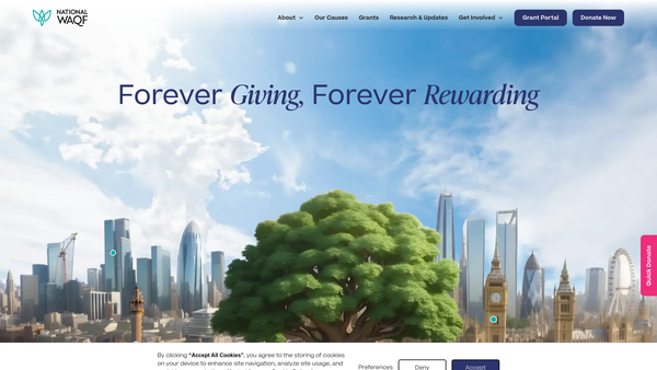 Screenshot of the National Waqf Fund website