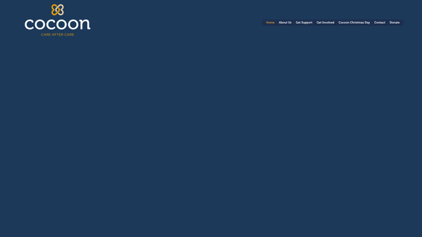 Screenshot of the Cocoon - Care After Care website