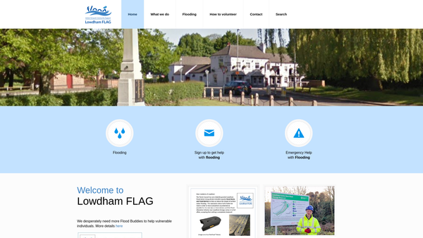 Screenshot of the Lowdham Flood Action Group website