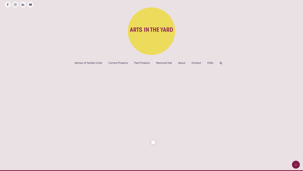 Screenshot of the Arts In The Yard website