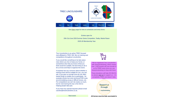 Screenshot of the Trec Lincolnshire website