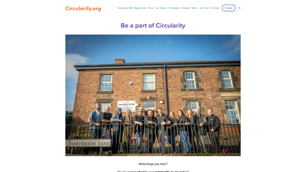 Screenshot of the Circularity.org website