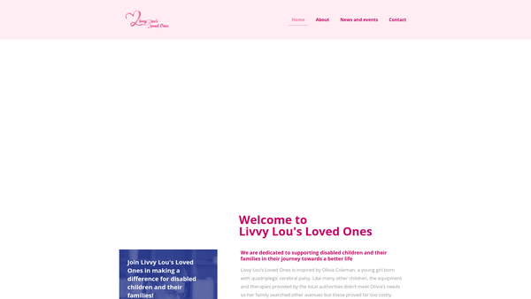 Screenshot of the Livvy Lou's Loved Ones website