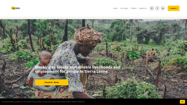 Screenshot of the Reseed website