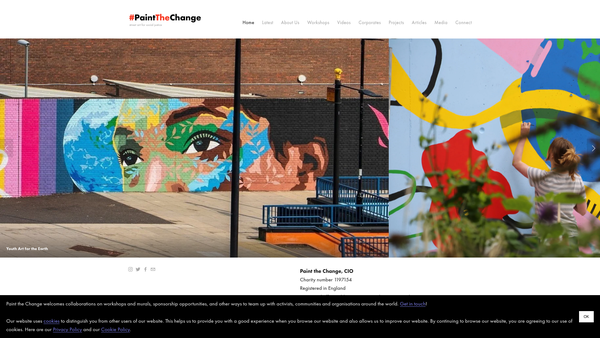 Screenshot of the Paint The Change website