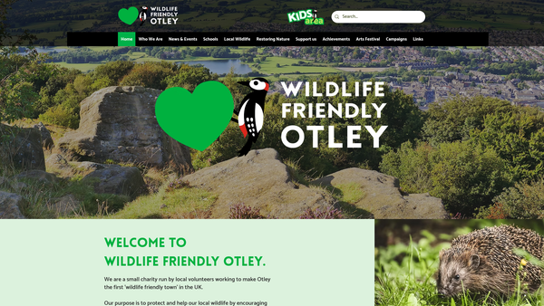Screenshot of the Wildlife Friendly Otley website