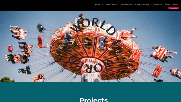 Screenshot of the Myworld Creative Projects website