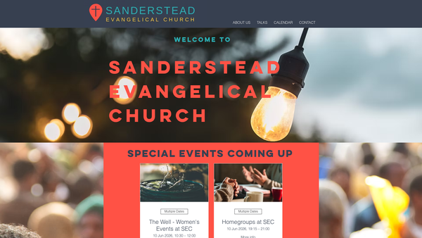 Screenshot of the Sanderstead Evangelical Church website