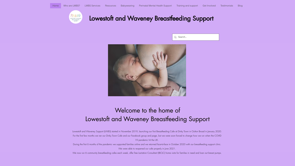 Screenshot of the Lowestoft And Waveney Breastfeeding Support website