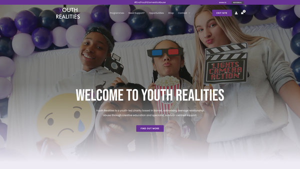 Screenshot of the Youth Realities Limited website