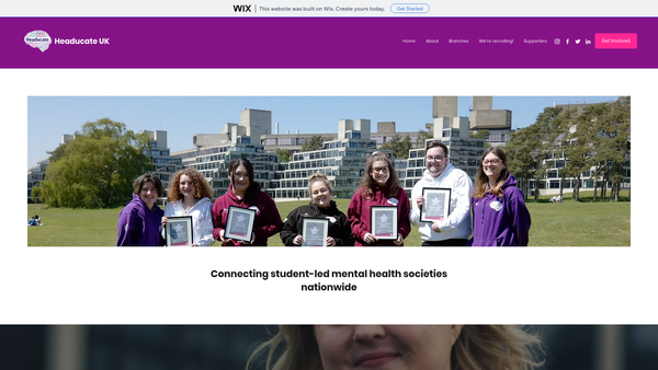 Screenshot of the Headucate website