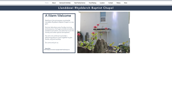 Screenshot of the Llanddewi Rhydderch Baptist Chapel website