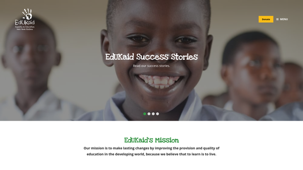Screenshot of the Edukaid website