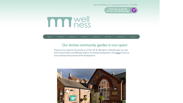 Screenshot of the Yarm Wellness website