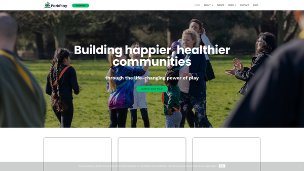 Screenshot of the Parkplay Ltd website
