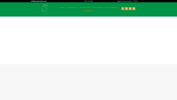 Screenshot of the Prosperity website