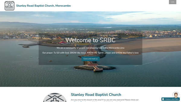 Screenshot of the Stanley Road Baptist Church website