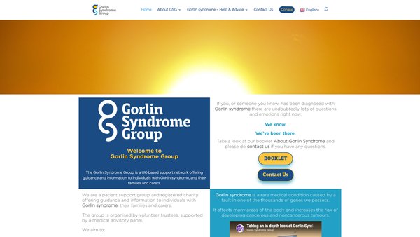 Screenshot of the Gorlin Syndrome Group website